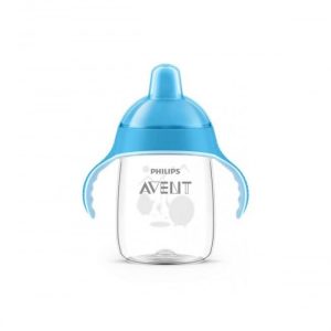 TASSE PINGOUIN AVEC ANSES BLEU ANTI-DERAPANTE 340 ML 18 MOIS+