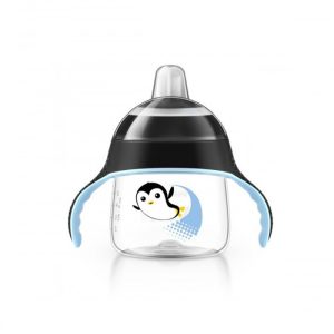 TASSE PINGOUIN AVEC ANSES NOIRES ANTI-DERAPANTE 200 ML 6 MOIS+