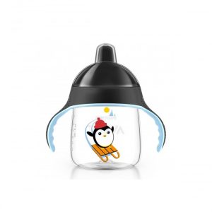 TASSE PINGOUIN AVEC ANSES NOIRES ANTI-DERAPANTE 260 ML 12 MOIS+