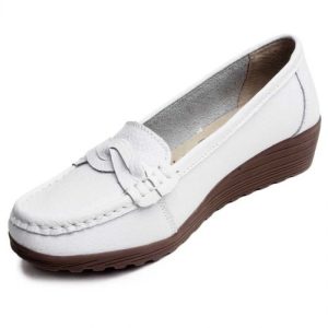 MOCASSINS COMPENSÉS BLANC