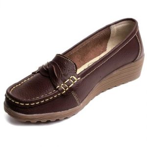 MOCASSINS COMPENSÉS MARRON